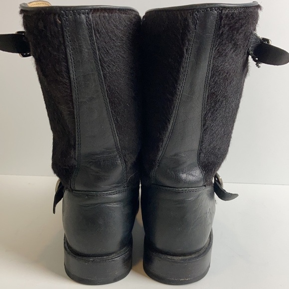 FRYE Veronica Leather Calf Hair Short Boot 6.5 Biker Western Y2K 90’s Grunge - Picture 11 of 16